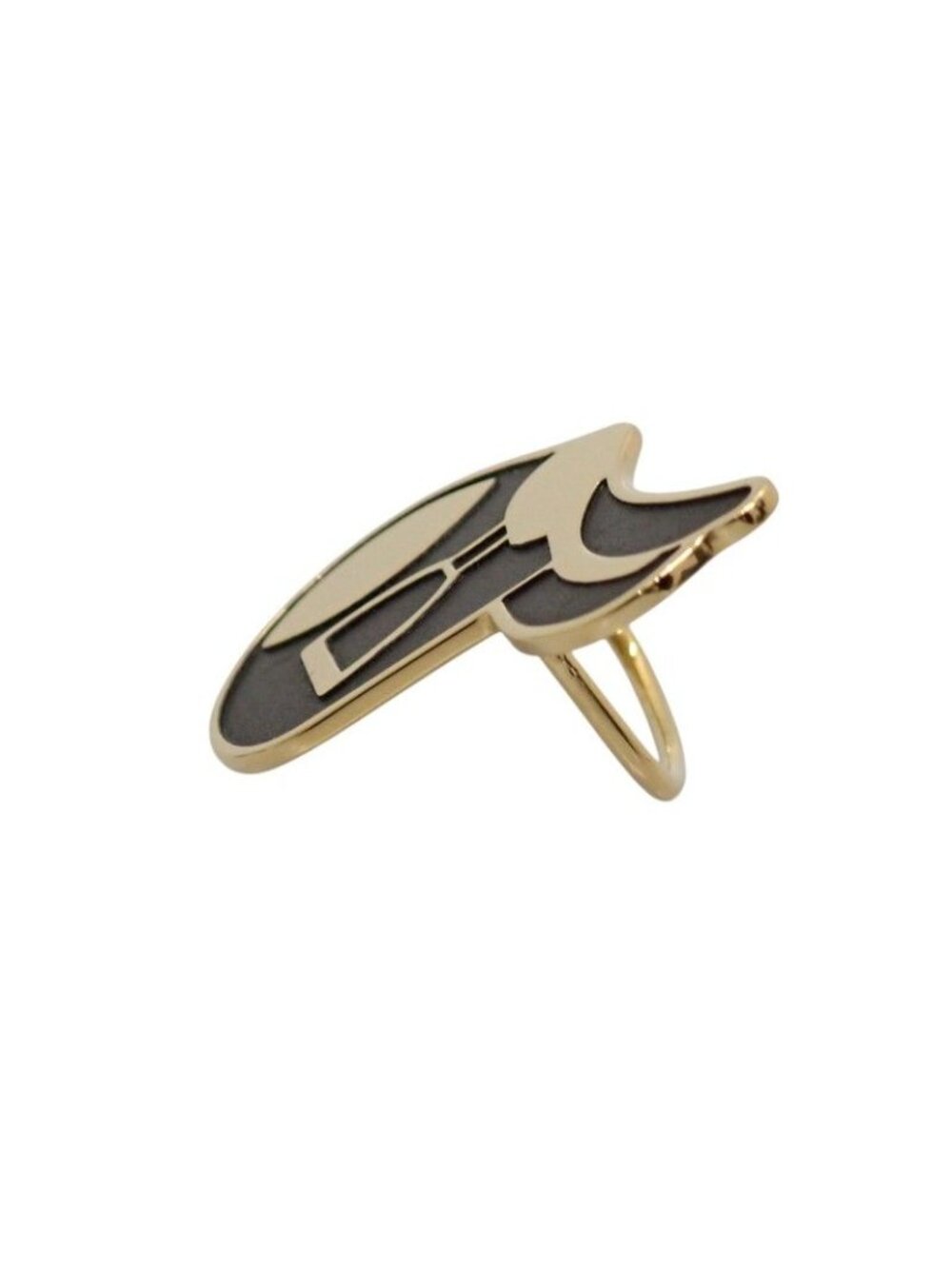 Hermes Cheval Scarf Ring Metal Black Gold - Picture 3 of 11
